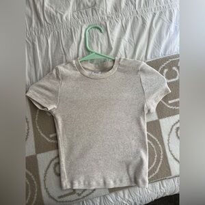 Aritzia TNA Beige Baby Tee